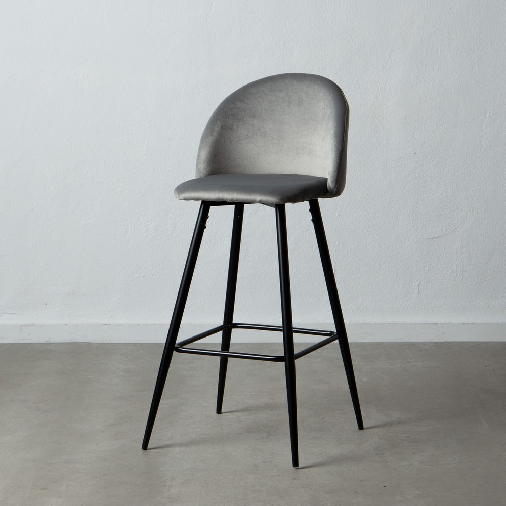 TABURETE ALTO GRIS TEJIDO-METAL SAL�N 40,20 X 48,20 X 102 CM