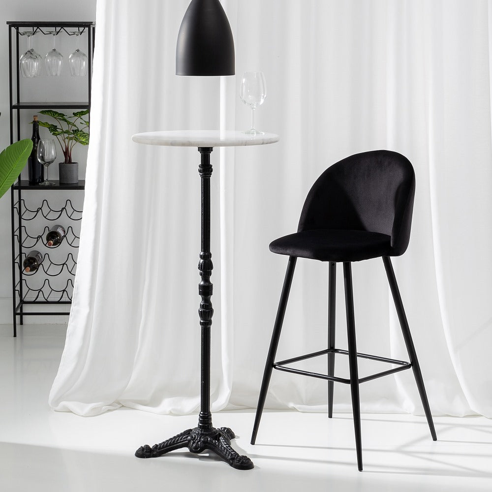 BLACK FABRIC-METAL HIGH STOOL LIVING ROOM 40.20 X 48.20 X 102 C