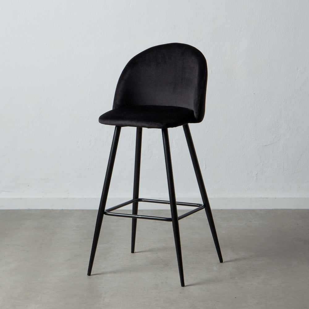 TABURETE ALTO NEGRO TEJIDO-METAL SAL�N 40,20 X 48,20 X 102 C