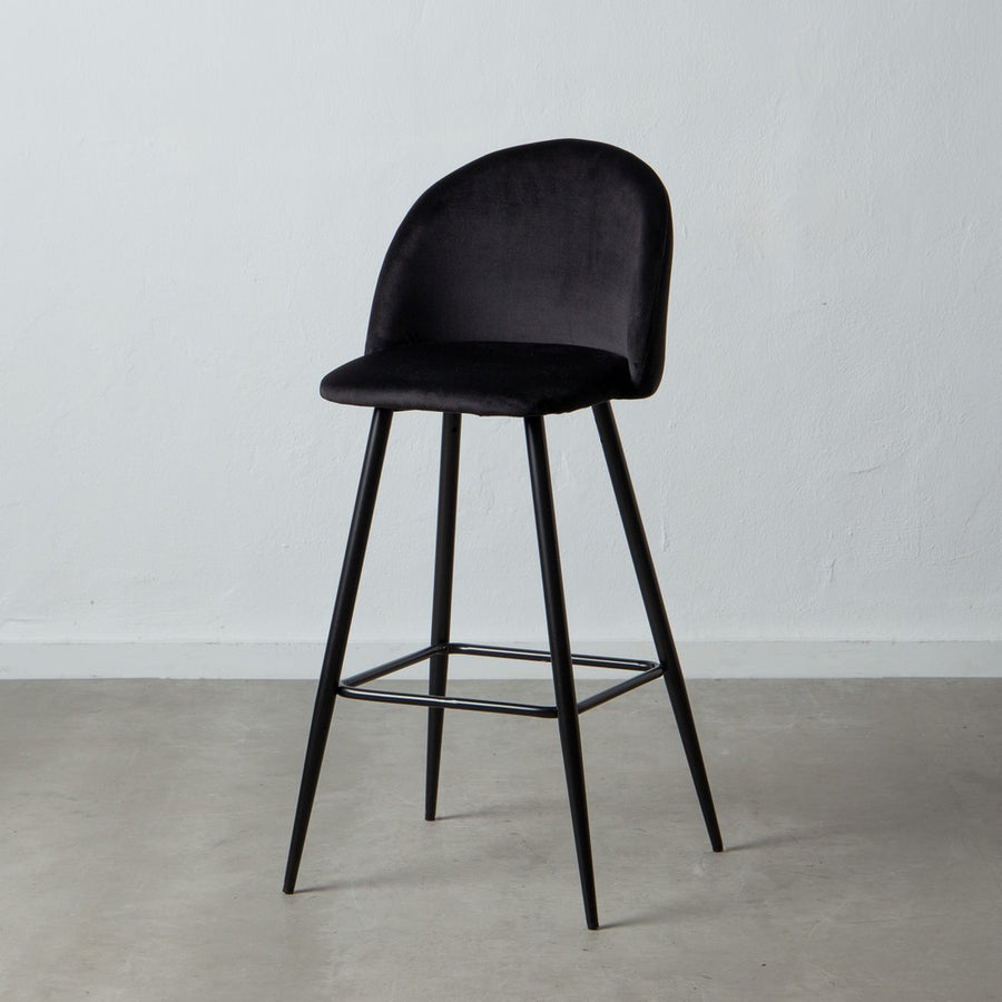 TABURETE ALTO NEGRO TEJIDO-METAL SALÓN 40,20 X 48,20 X 102 C