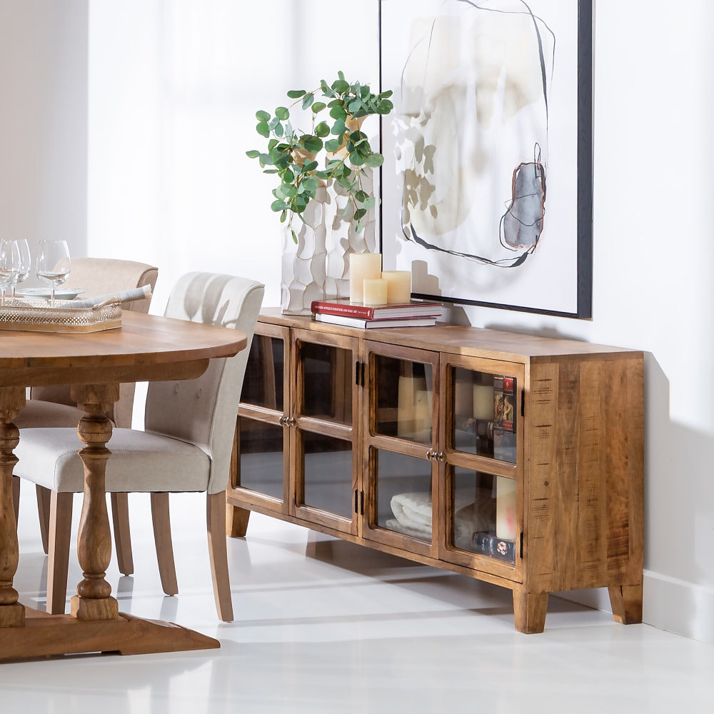 SIDEBOARD NATURAL MANGO WOOD LIVING ROOM 160 X 35 X 71 CM