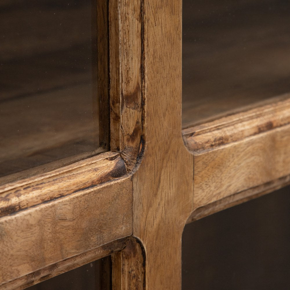VITRINA NATURAL MADERA DE MANGO SALÓN 115 X 40 X 194 CM
