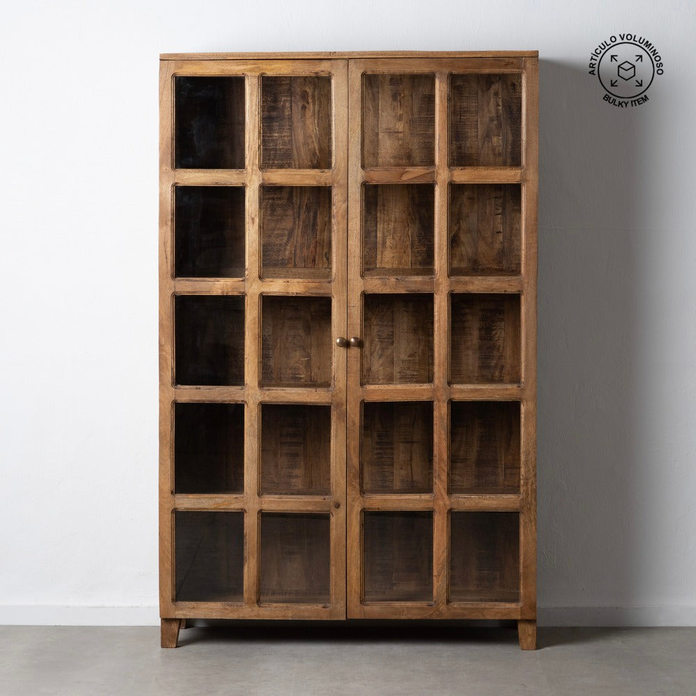 VITRINA NATURAL MADERA DE MANGO SALÓN 115 X 40 X 194 CM