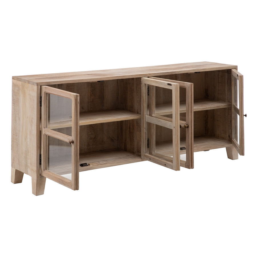 APARADOR BLANCO ROZADO MADERA DE MANGO 160 X 35 X 71 CM