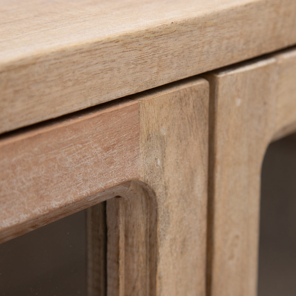 APARADOR BLANCO ROZADO MADERA DE MANGO 160 X 35 X 71 CM
