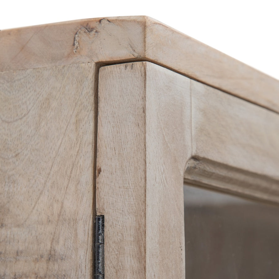 VITRINA BLANCO ROZADO MADERA DE MANGO 115 X 40 X 194 CM
