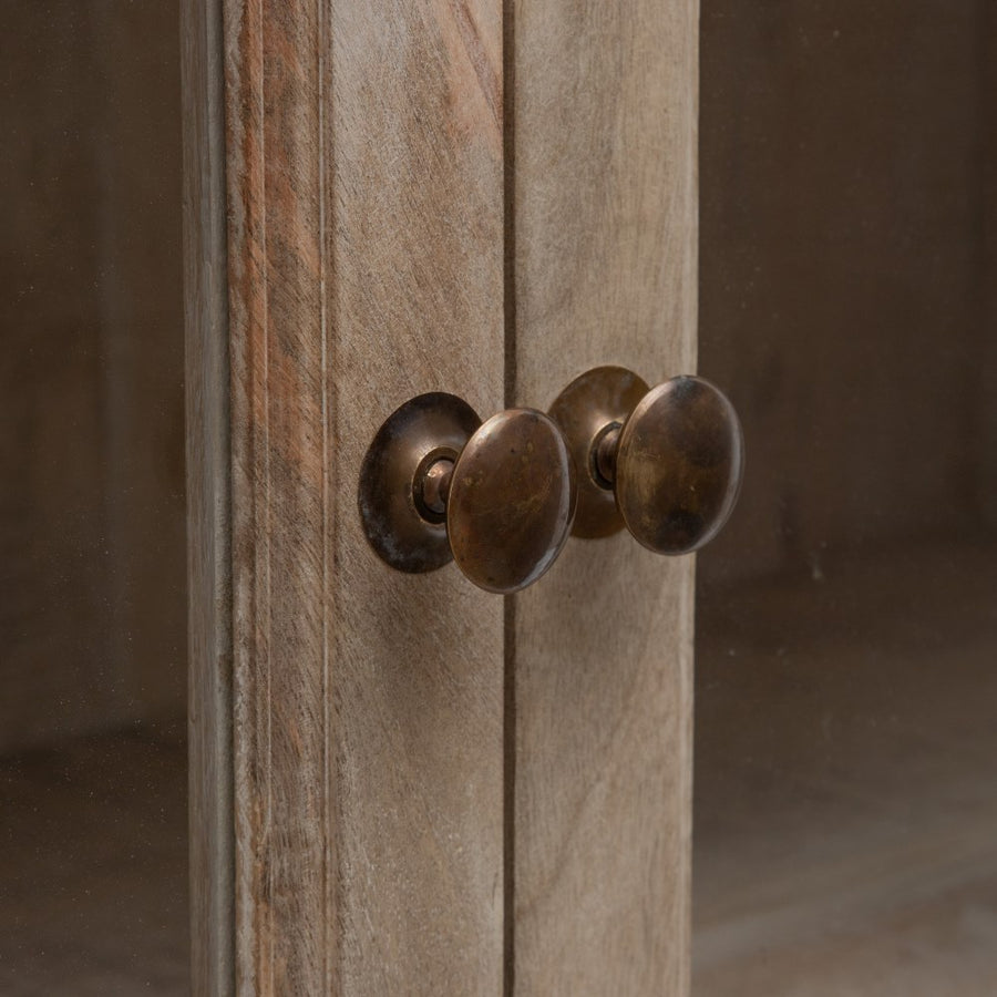 VITRINA BLANCO ROZADO MADERA DE MANGO 115 X 40 X 194 CM