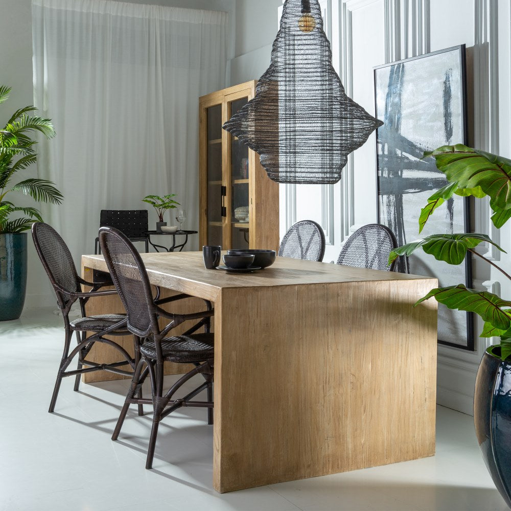 MESA COMEDOR NATURAL MADERA DE PINO 200 X 100 X 76 CM