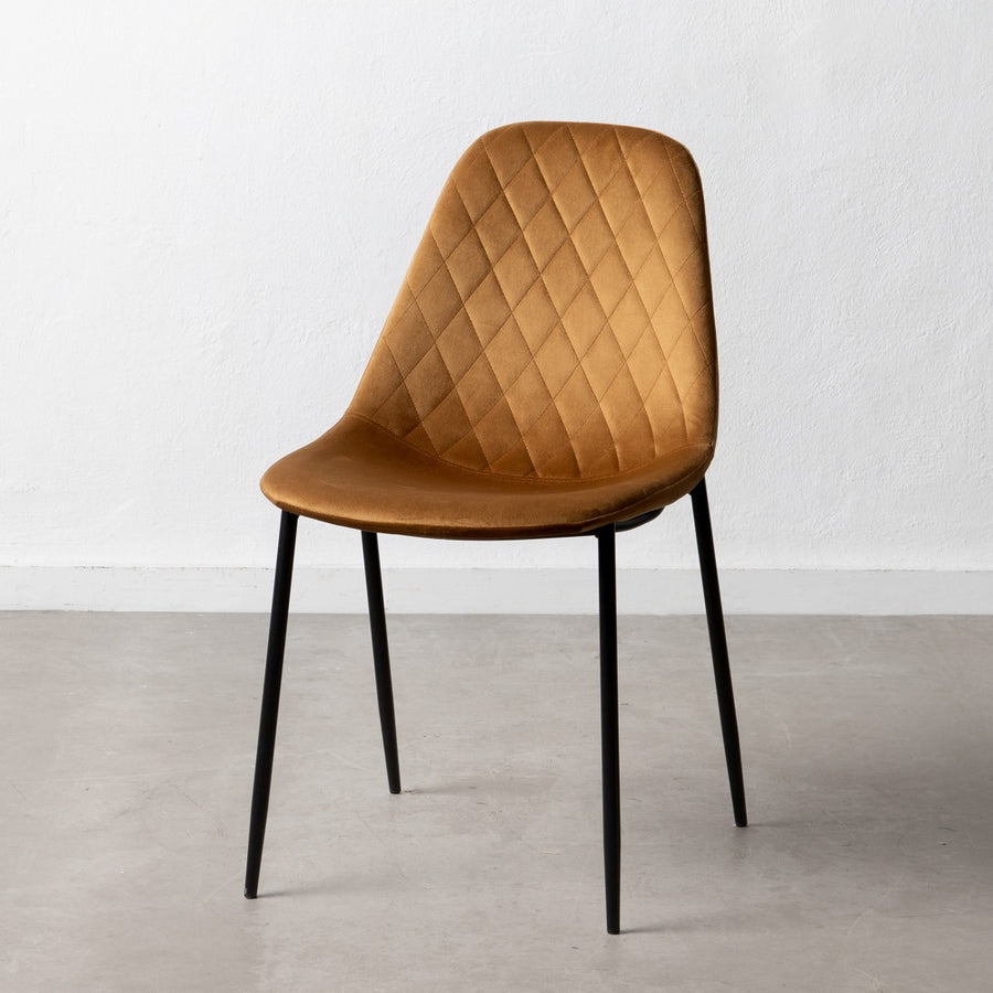 SILLA MARRÓN TEJIDO-METAL SALÓN 46 X 51 X 83,50 CM