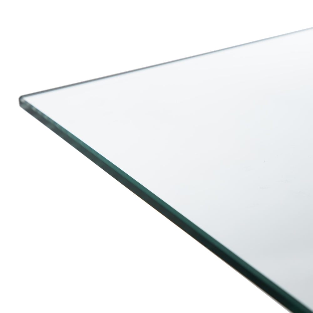 MESA COMEDOR NEGRO METAL-CRISTAL SALÓN 140 X 80 X 75 CM