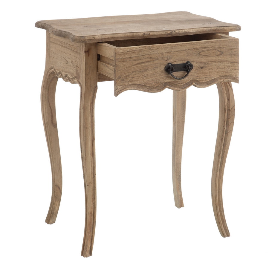 MESITA NATURAL MADERA MINDI DORMITORIO 58 X 43 X 70 CM
