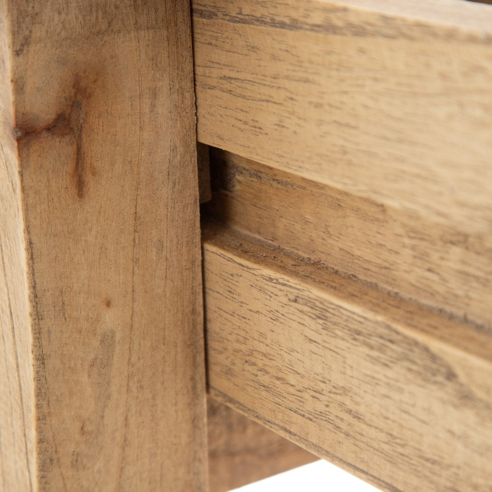 MESITA NATURAL MADERA MINDI DORMITORIO 58 X 43 X 70 CM