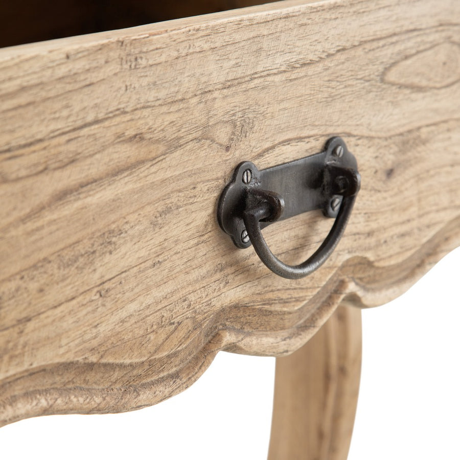 MESITA NATURAL MADERA MINDI DORMITORIO 58 X 43 X 70 CM