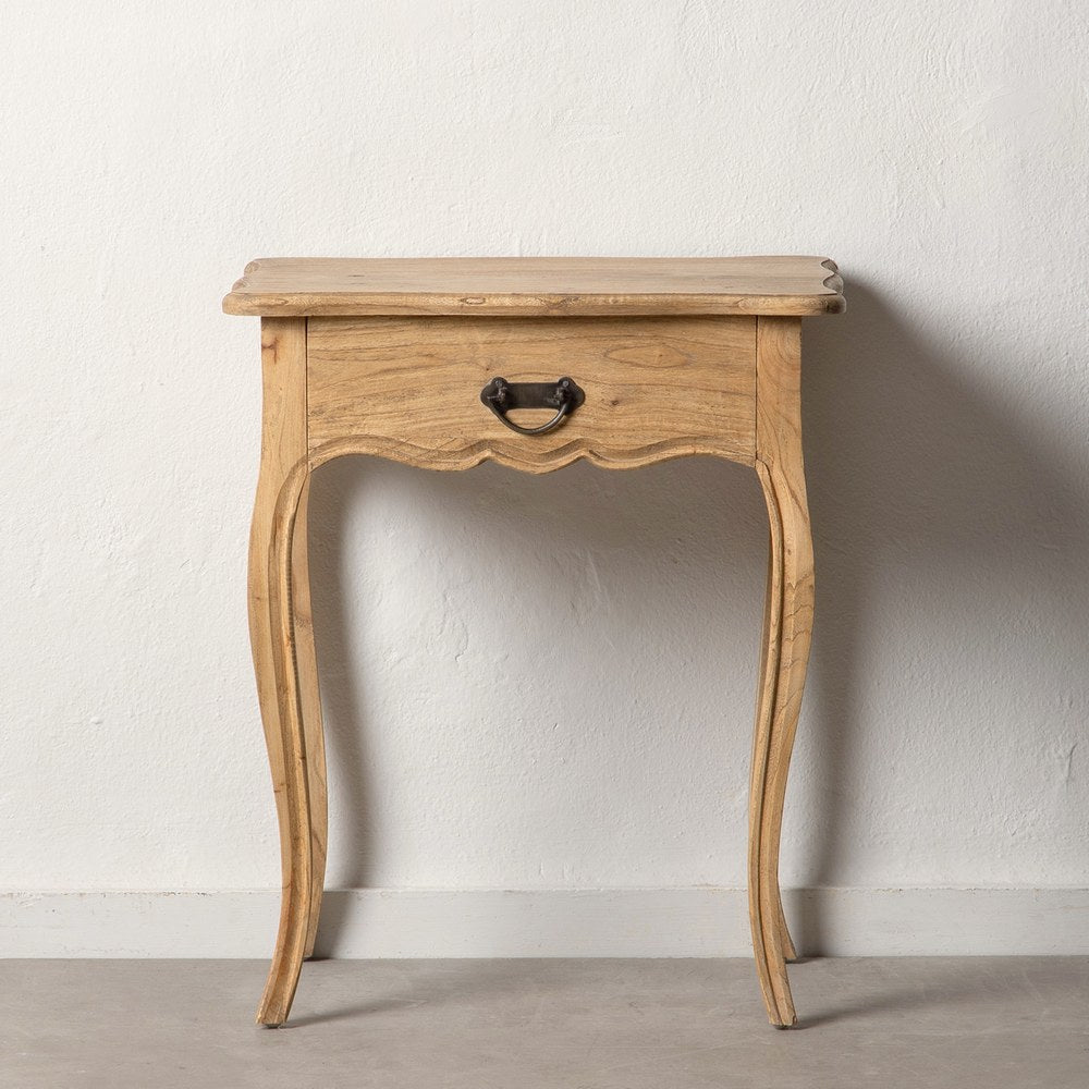 MESITA NATURAL MADERA MINDI DORMITORIO 58 X 43 X 70 CM