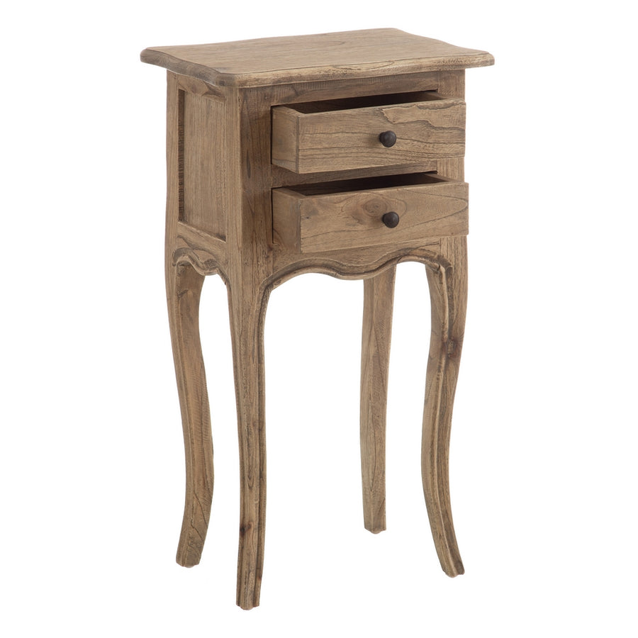 MESITA NATURAL MADERA MINDI DORMITORIO 40 X 30 X 72 CM