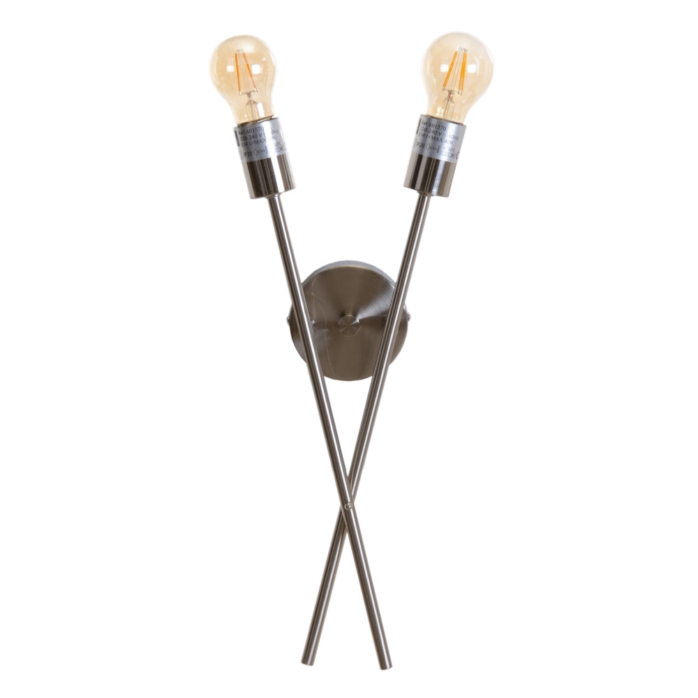 APLIQUE PARED PLATA METAL ILUMINACI�N 18 X 10 X 45 CM