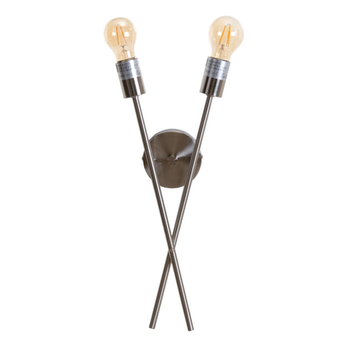 APLIQUE PARED PLATA METAL ILUMINACI�N 18 X 10 X 45 CM