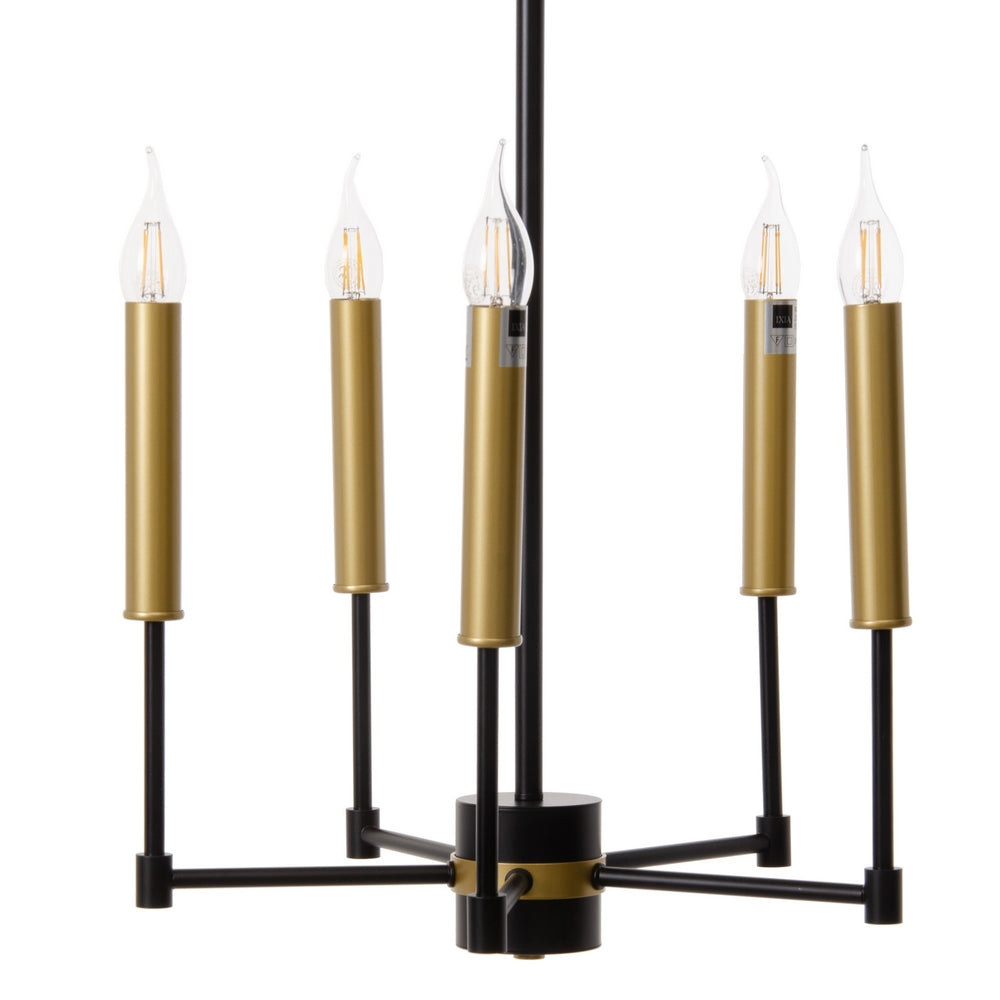 LÁMPARA TECHO ORO-NEGRO METAL 40,50 X 43 X 33 CM