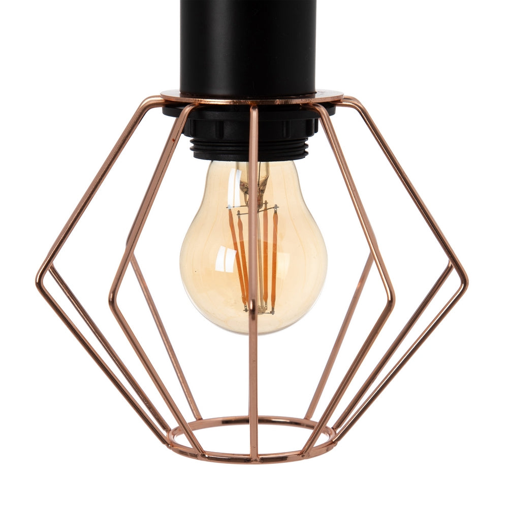 CEILING LAMP BLACK-COPPER METAL 15 X 15 X 30 CM