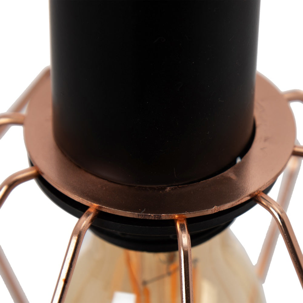CEILING LAMP BLACK-COPPER METAL 15 X 15 X 30 CM