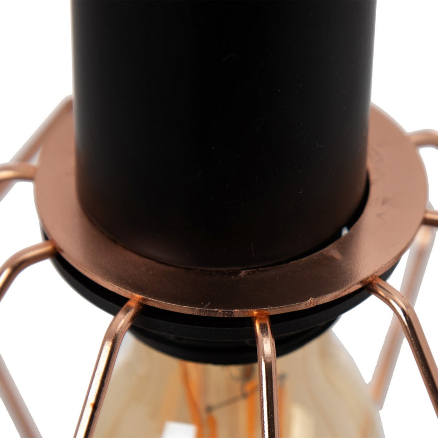 CEILING LAMP BLACK-COPPER METAL 15 X 15 X 30 CM