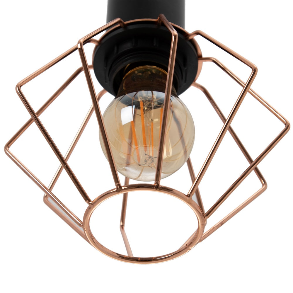 CEILING LAMP BLACK-COPPER METAL 15 X 15 X 30 CM