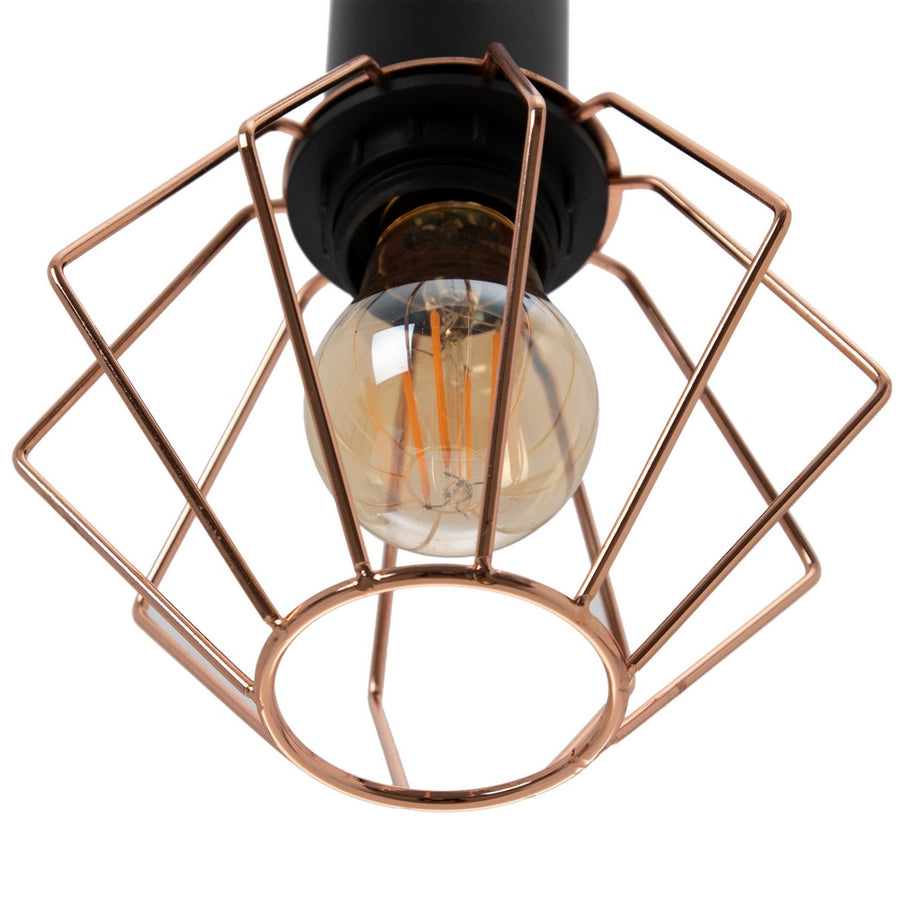 CEILING LAMP BLACK-COPPER METAL 15 X 15 X 30 CM