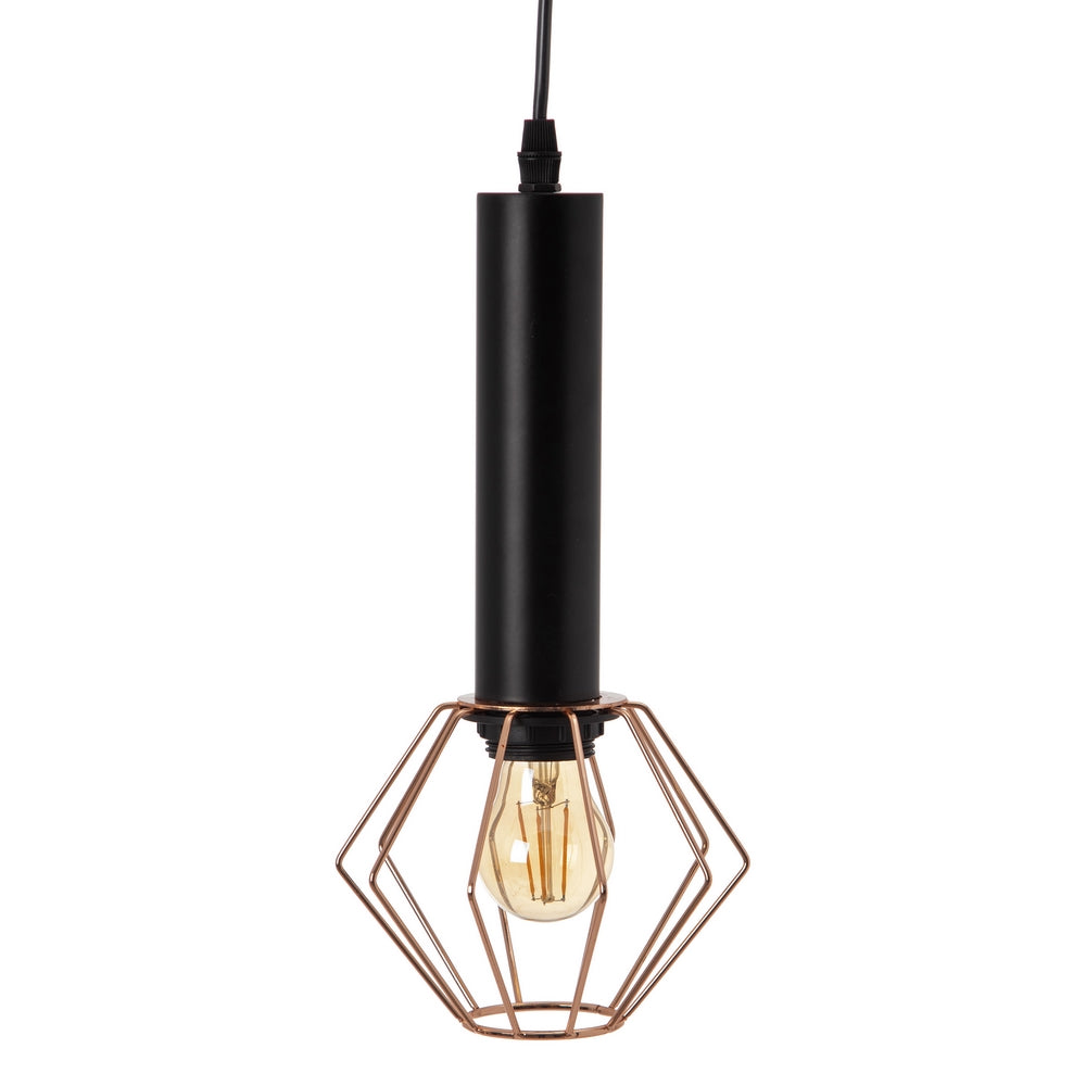 CEILING LAMP BLACK-COPPER METAL 15 X 15 X 30 CM