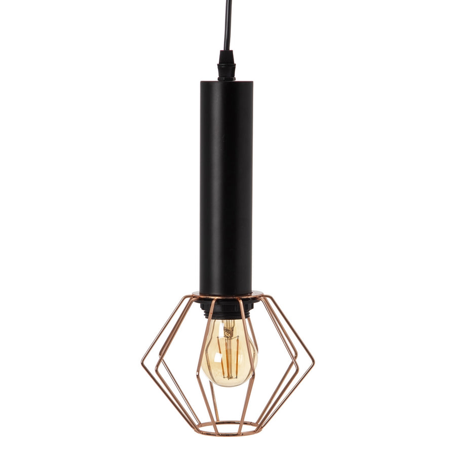 CEILING LAMP BLACK-COPPER METAL 15 X 15 X 30 CM