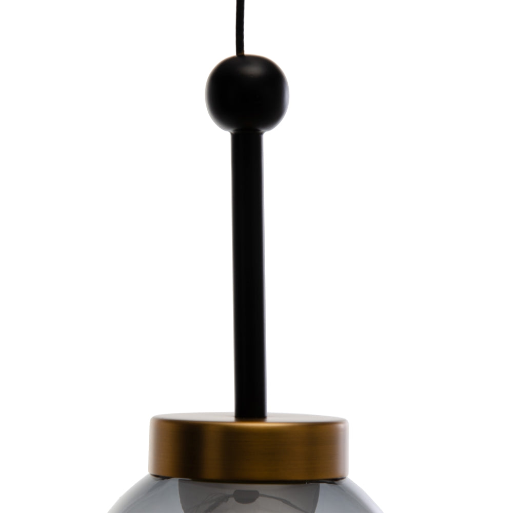 BLACK-GOLD METAL-GLASS CEILING LAMP 11 X 11 X 26 CM
