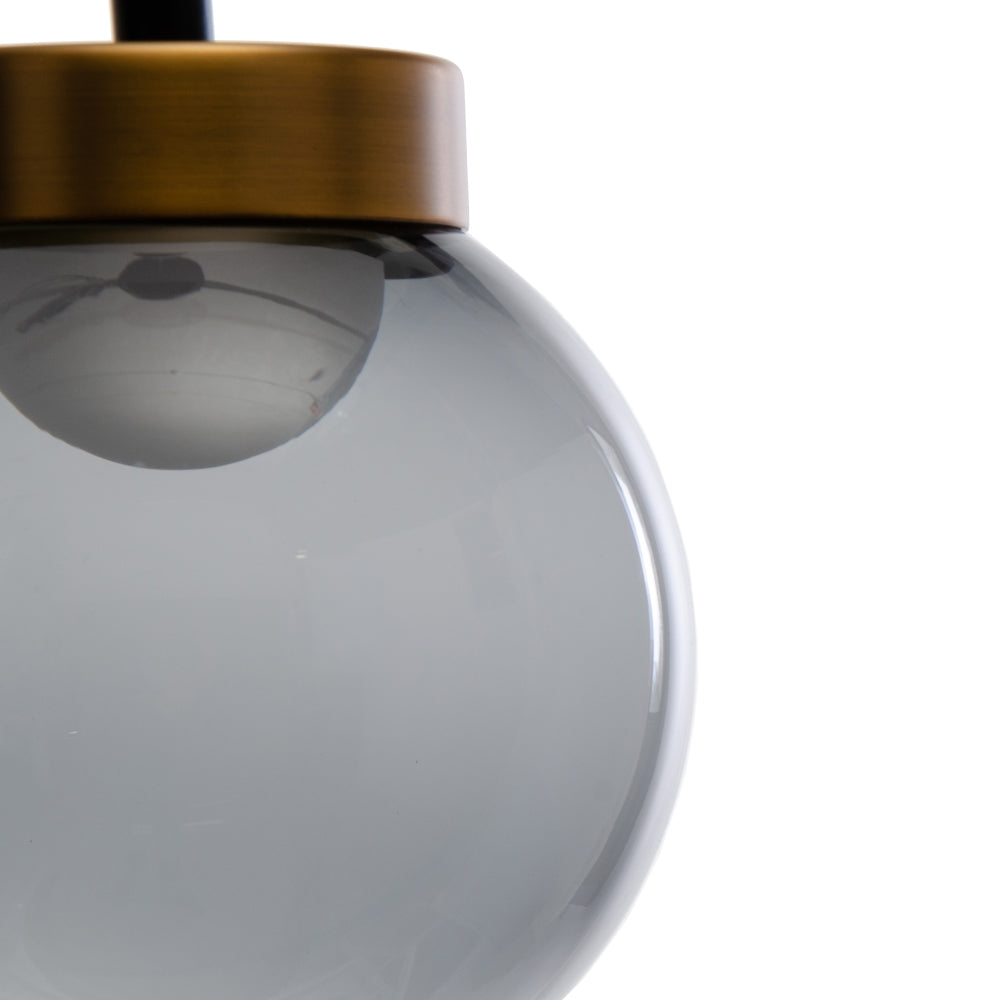 BLACK-GOLD METAL-GLASS CEILING LAMP 11 X 11 X 26 CM