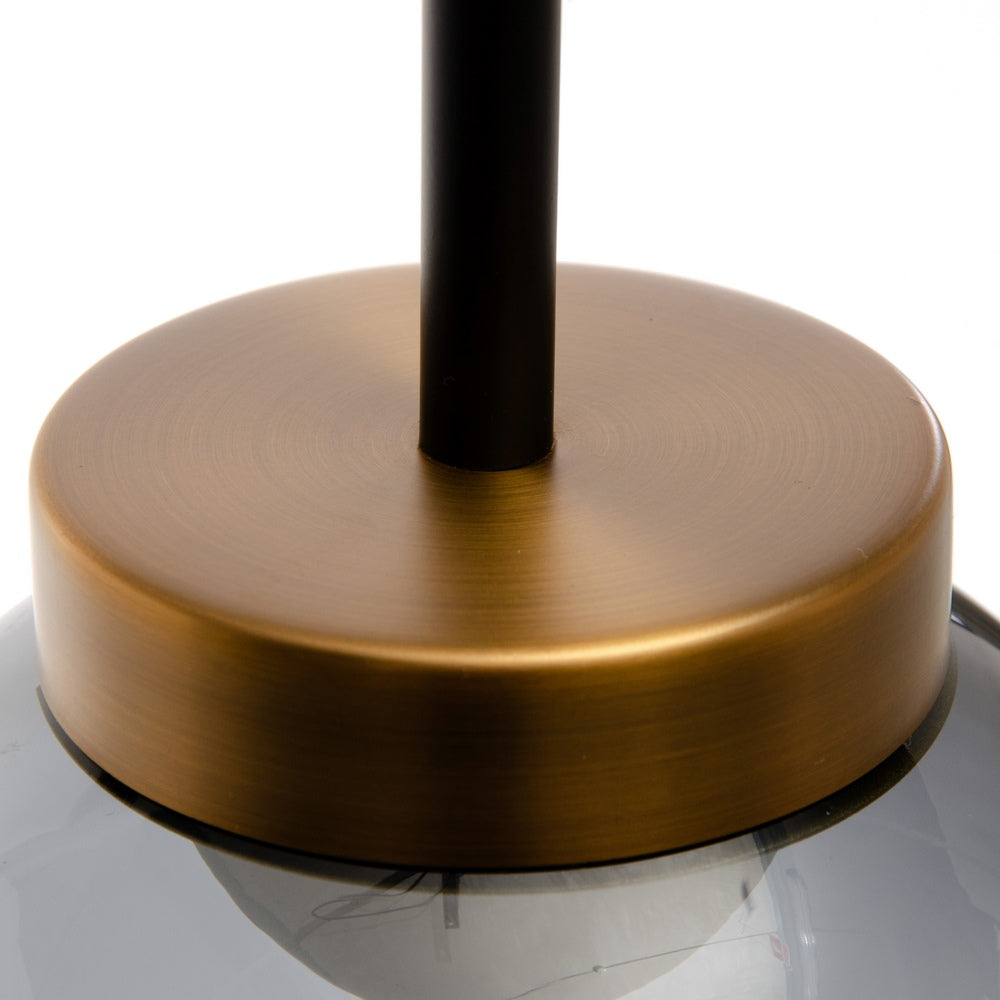 BLACK-GOLD METAL-GLASS CEILING LAMP 14 X 14 X 26 CM