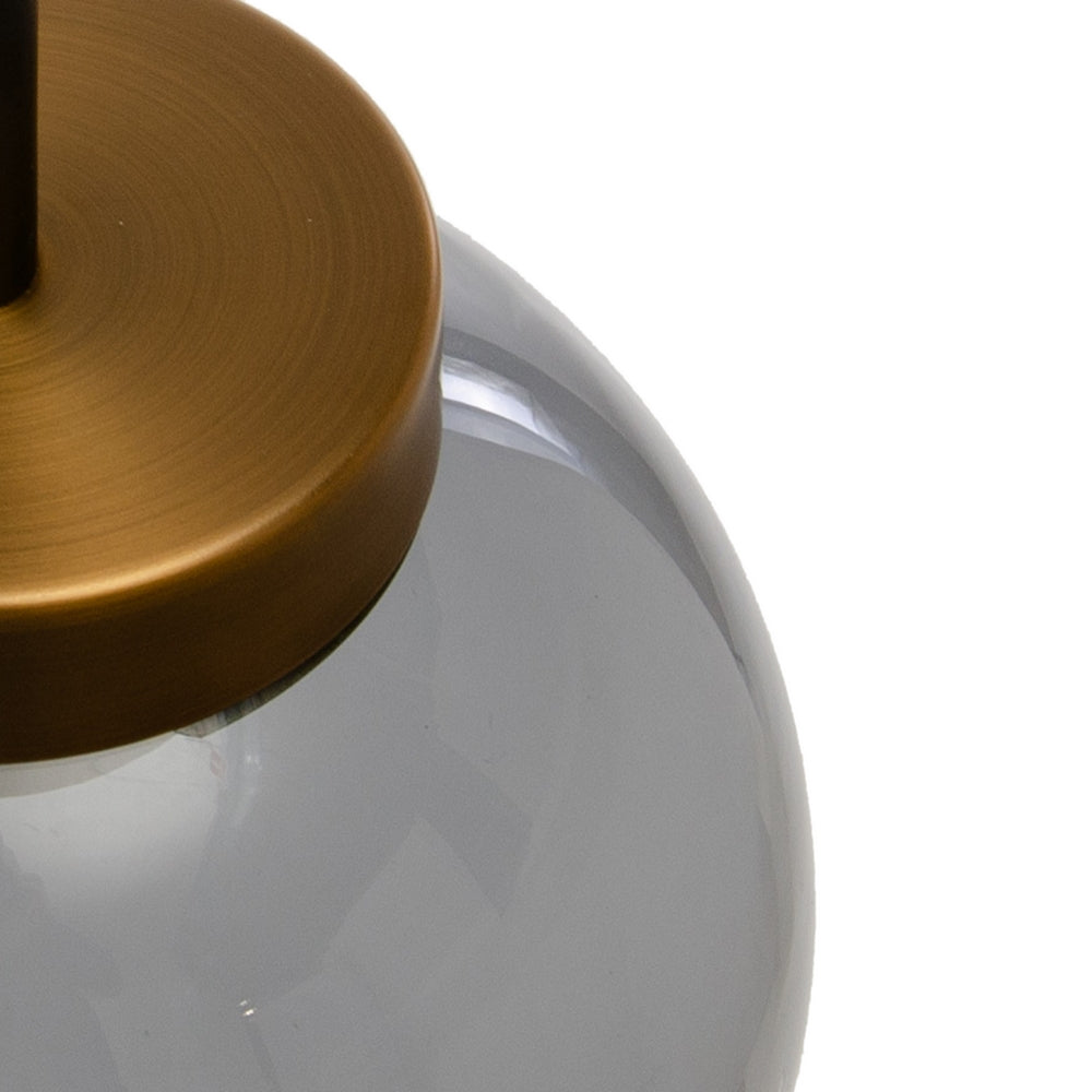 BLACK-GOLD METAL-GLASS CEILING LAMP 14 X 14 X 26 CM