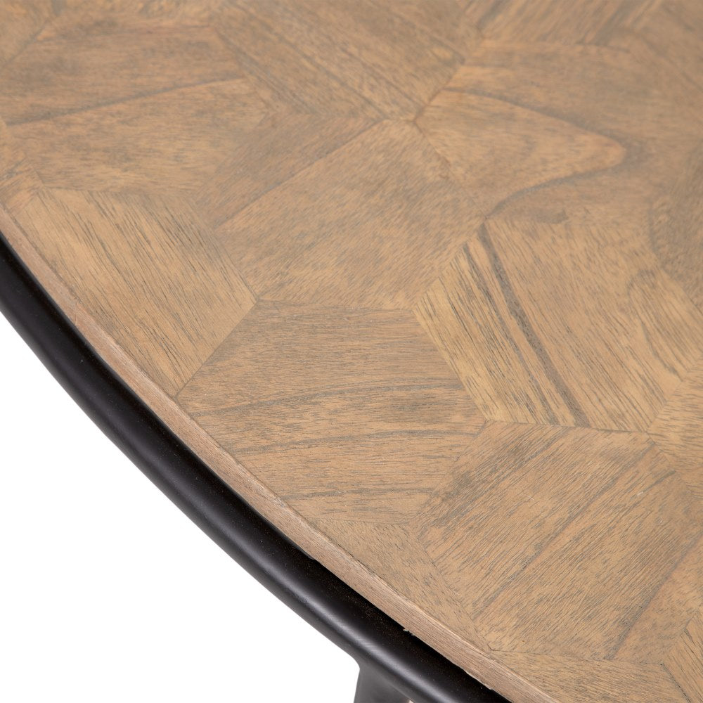 MESA CENTRO NATURAL DM-METAL SALÓN 120 X 120 X 35 CM
