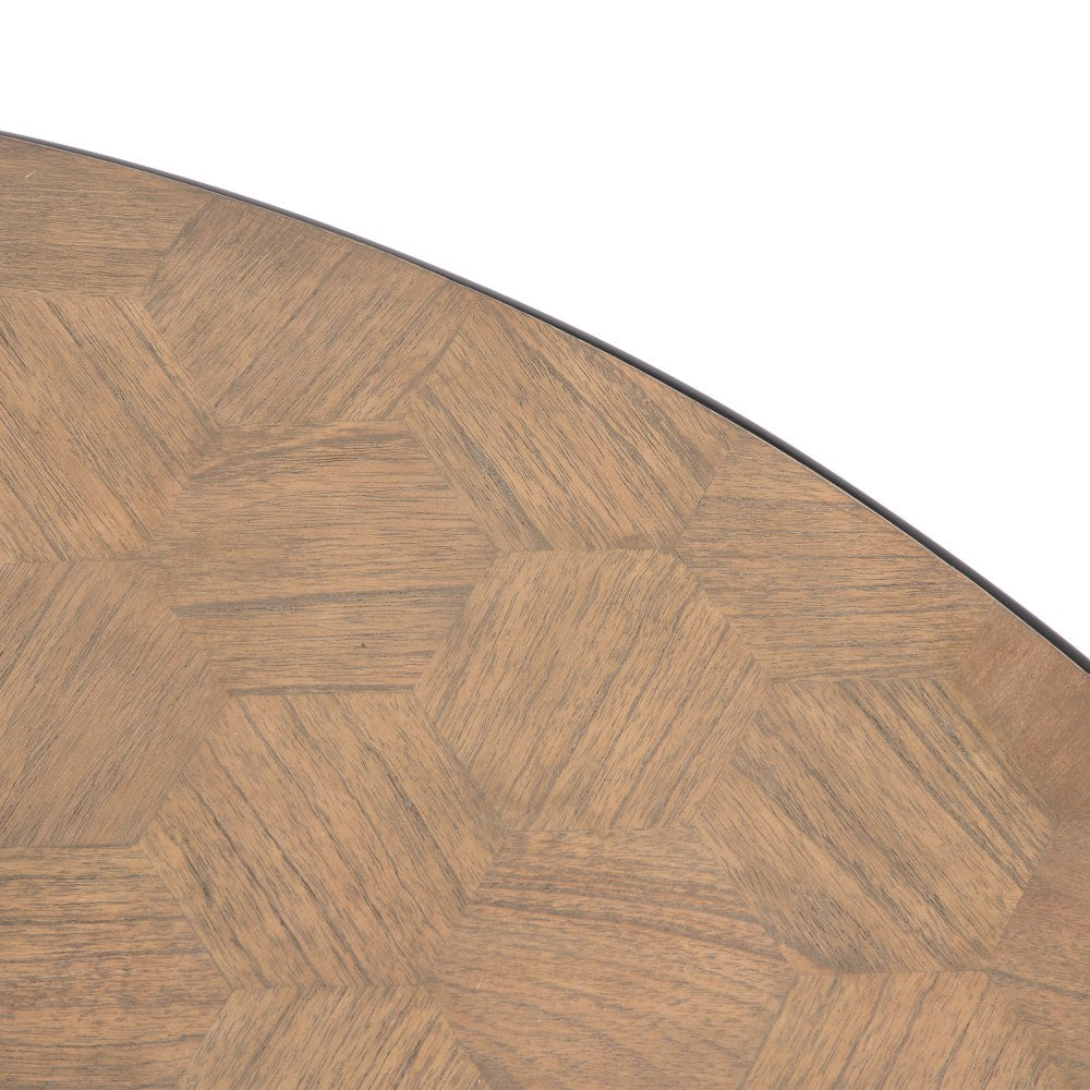 MESA CENTRO NATURAL DM-METAL SALÓN 120 X 120 X 35 CM