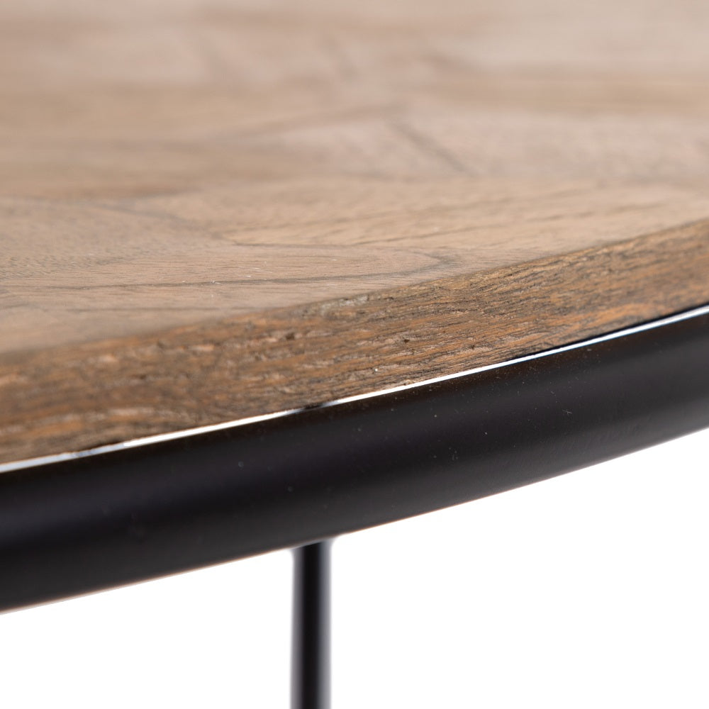 MESA CENTRO NATURAL DM-METAL SALÓN 120 X 120 X 35 CM