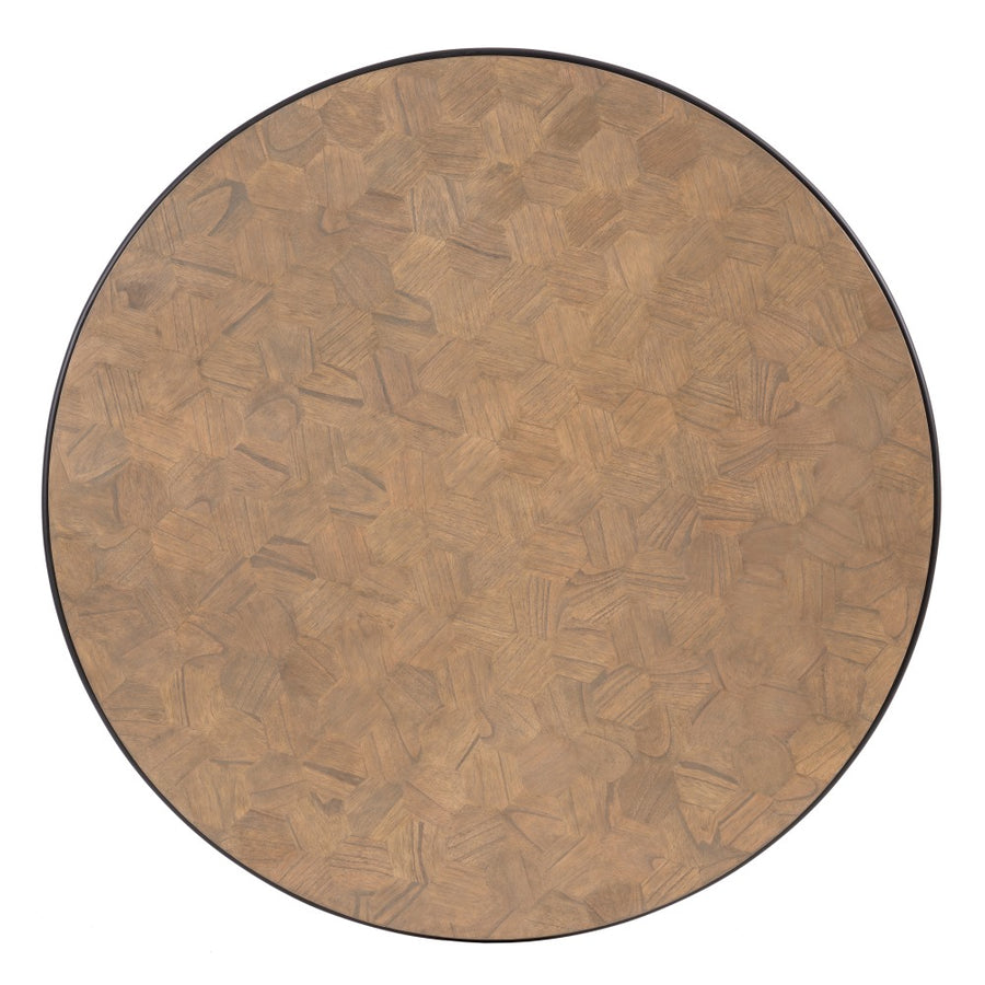MESA CENTRO NATURAL DM-METAL SALÓN 120 X 120 X 35 CM