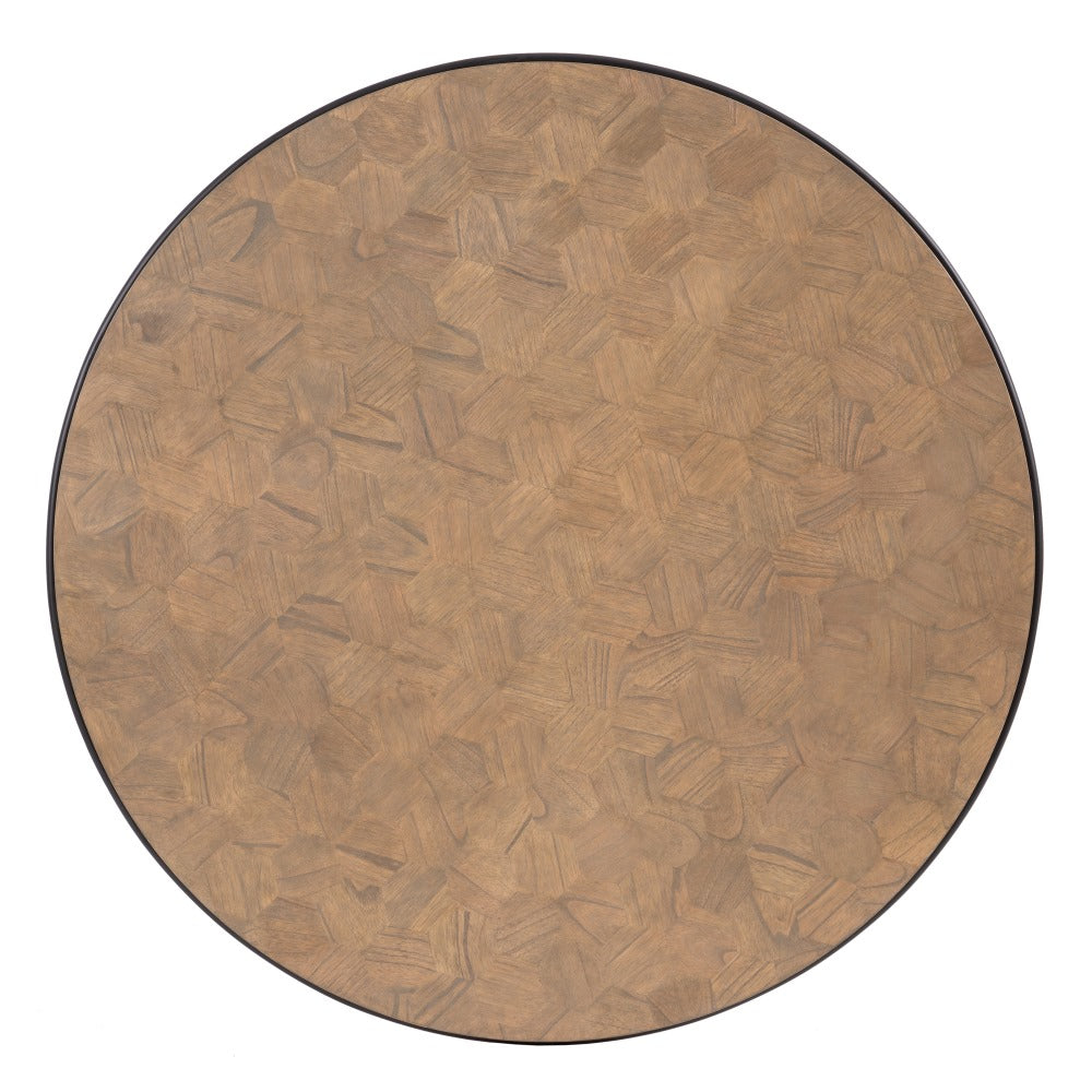 MESA CENTRO NATURAL DM-METAL SALÓN 120 X 120 X 35 CM