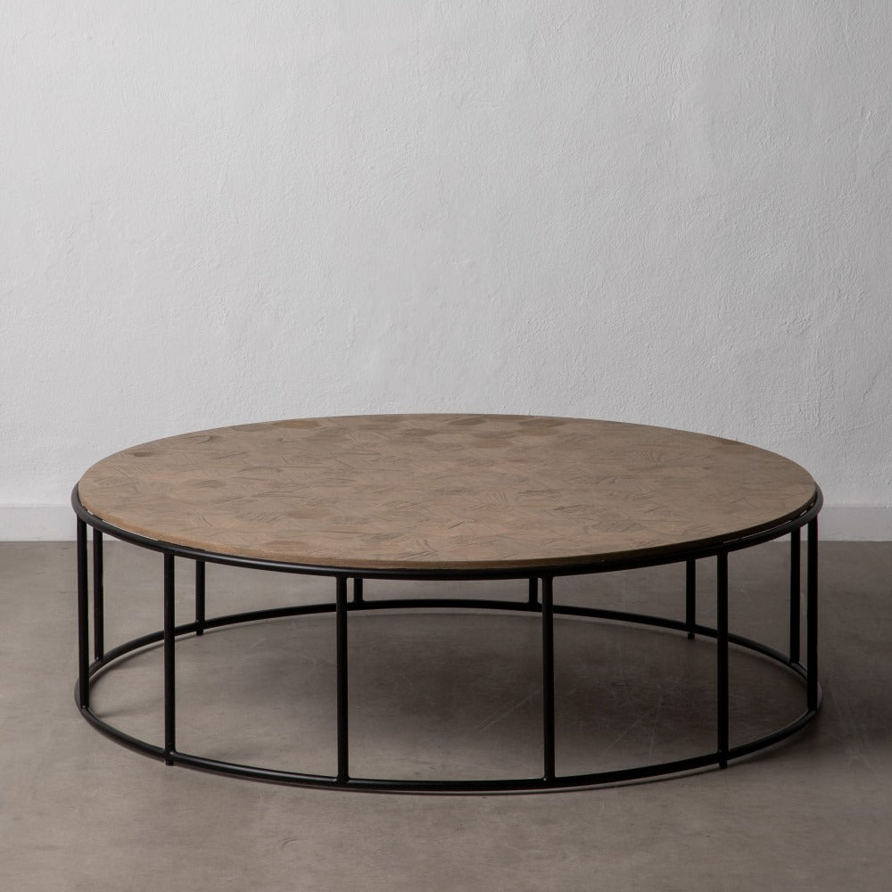 MESA CENTRO NATURAL DM-METAL SAL�N 120 X 120 X 35 CM