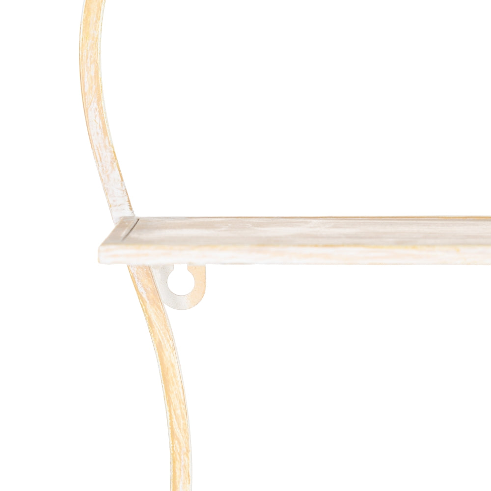 ESTANTERÍA NATURAL-BLANCO METAL 39,50 X 10,50 X 70 CM