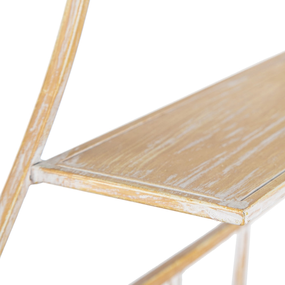 ESTANTERÍA NATURAL-BLANCO METAL 39,50 X 10,50 X 70 CM