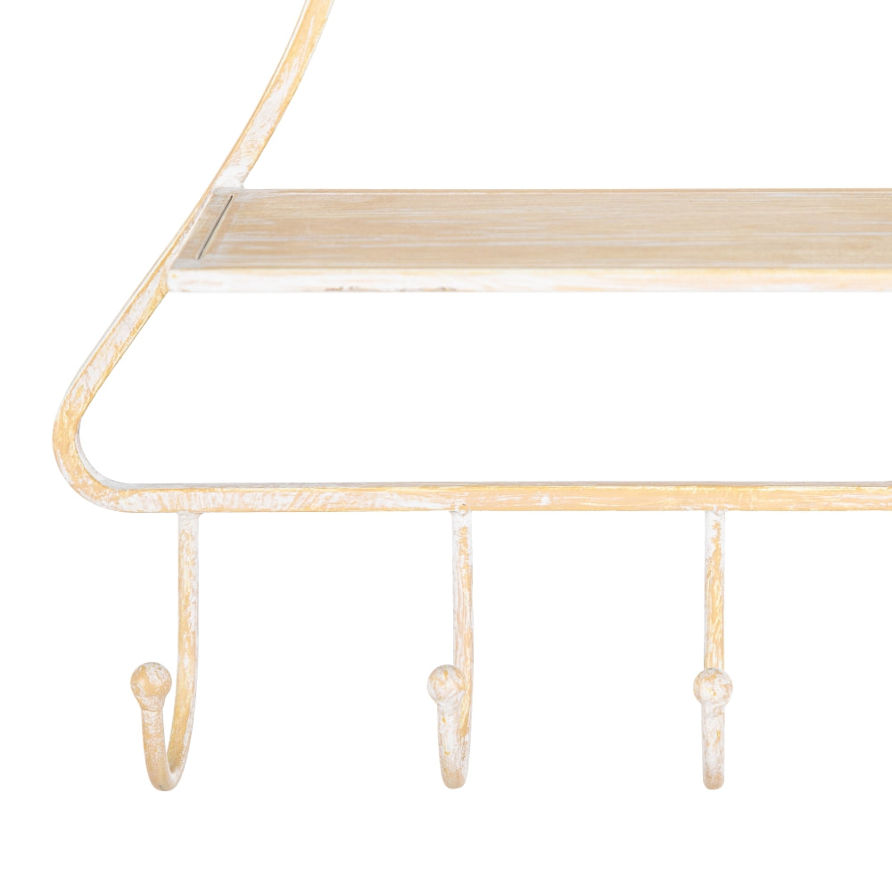ESTANTERÍA NATURAL-BLANCO METAL 39,50 X 10,50 X 70 CM