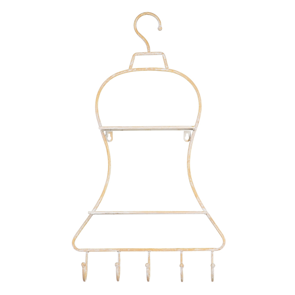 ESTANTER�A NATURAL-BLANCO METAL 39,50 X 10,50 X 70 CM