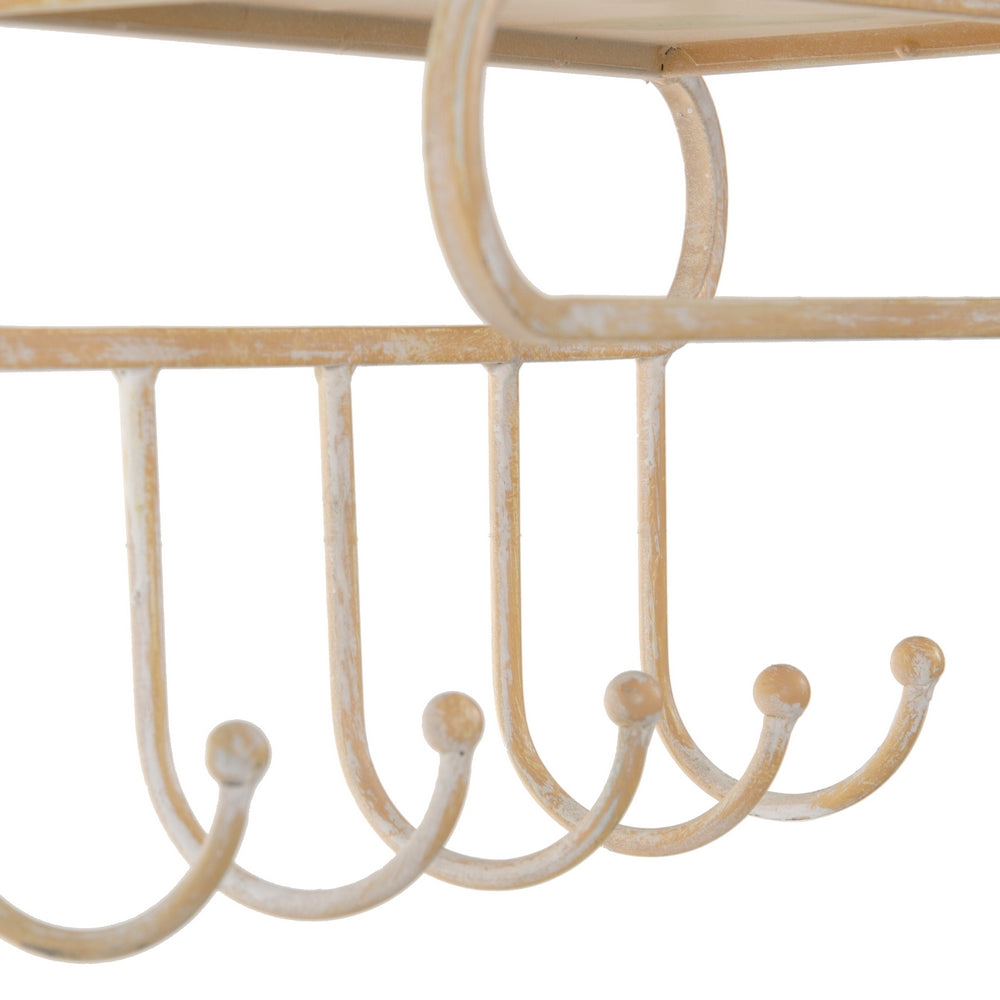 ESTANTERÍA NATURAL-BLANCO METAL 43 X 13 X 84 CM