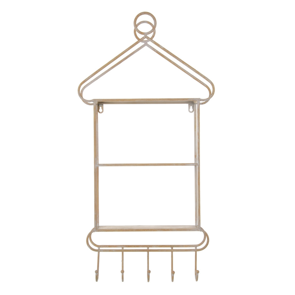 ESTANTER�A NATURAL-BLANCO METAL 43 X 13 X 84 CM