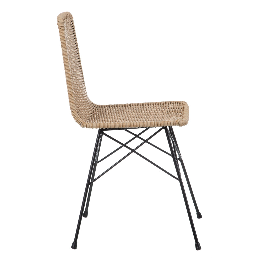 CHAIR NATURAL-BLACK PP/METAL LIVING ROOM 45 X 41 X 83 CM