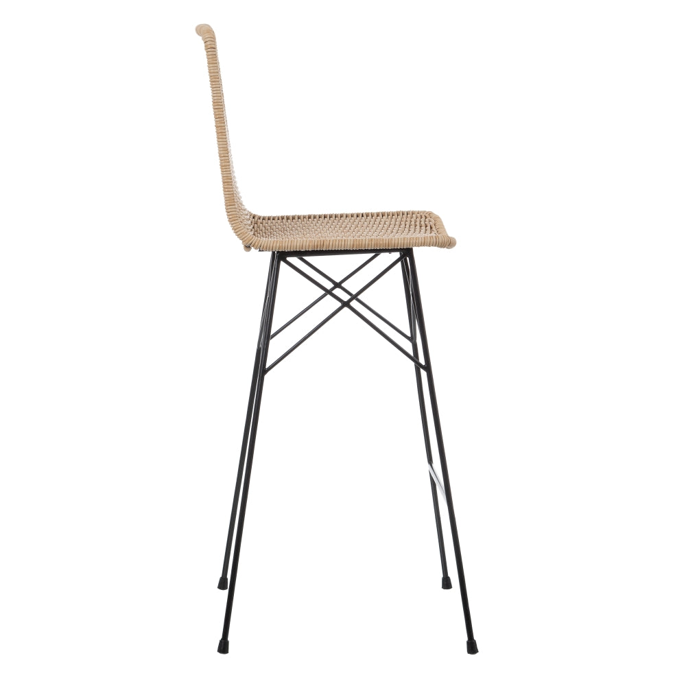 TABURETE NATURAL-NEGRO PP/METAL SALÓN 45 X 41 X 113 CM