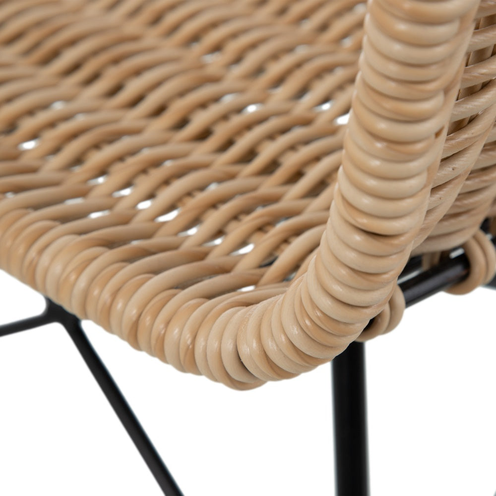 TABURETE NATURAL-NEGRO PP/METAL SALÓN 45 X 41 X 113 CM