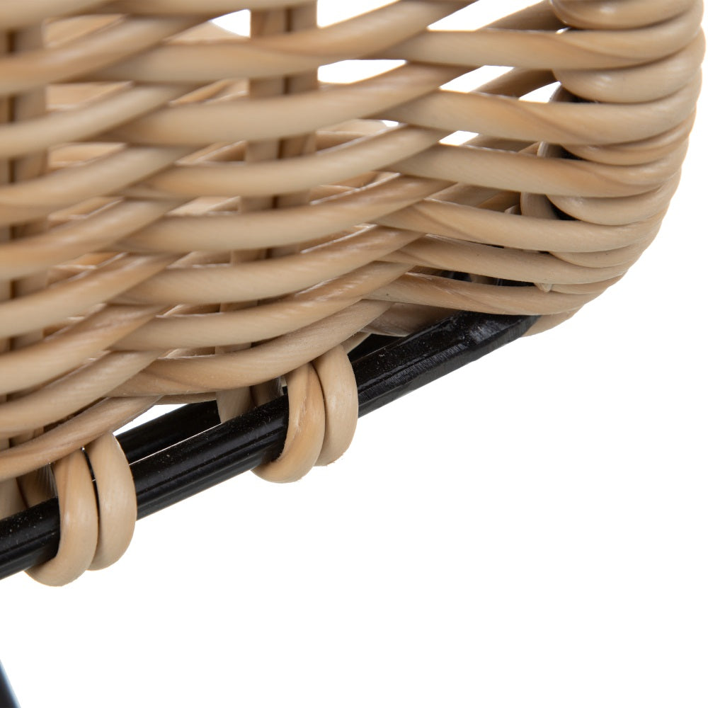 TABURETE NATURAL-NEGRO PP/METAL SALÓN 45 X 41 X 113 CM