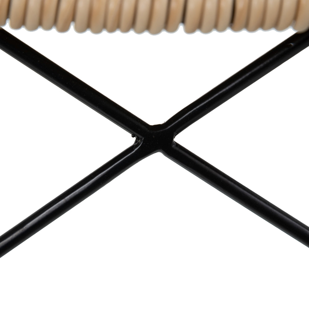 TABURETE NATURAL-NEGRO PP/METAL SALÓN 45 X 41 X 113 CM